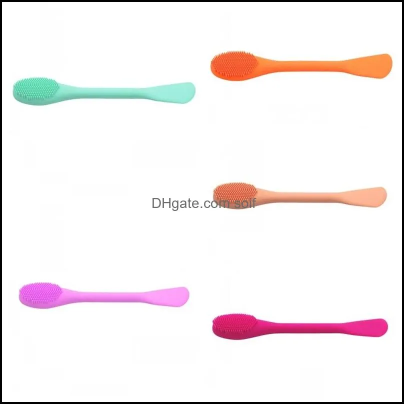 silicone double headed massage brush makeup brushes facial spa cleaning tools multicolour popular
