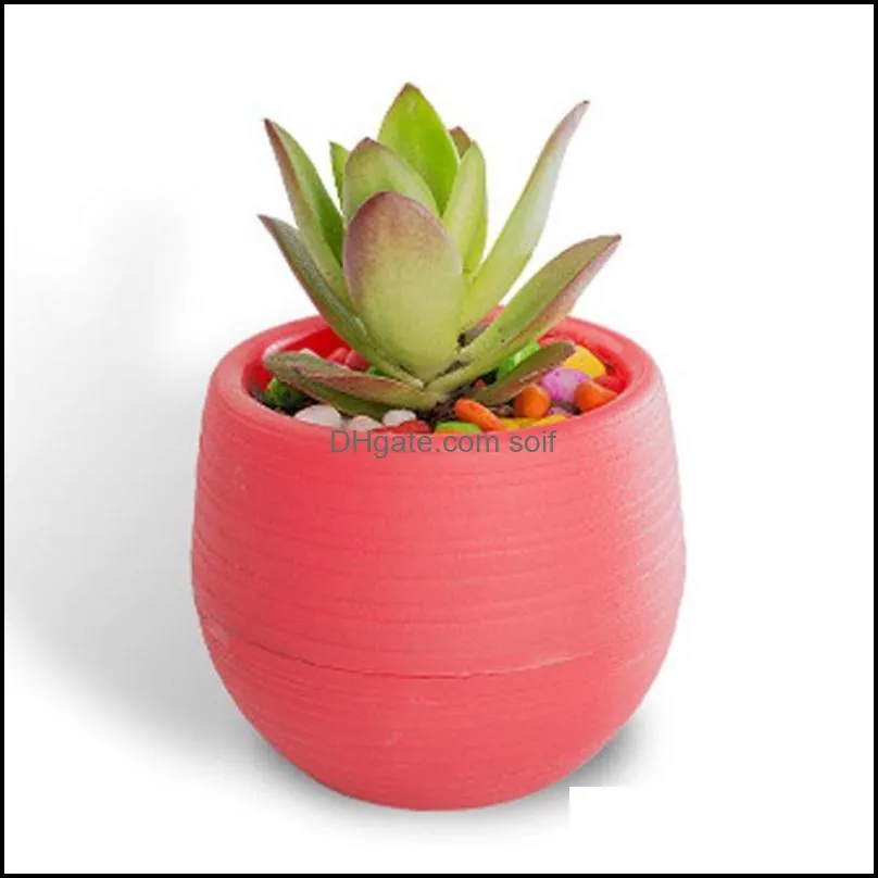 7x7cm mini flower pots round plastic succulent plant flowerpot leak water hole design flowerpots garden home desktop decor