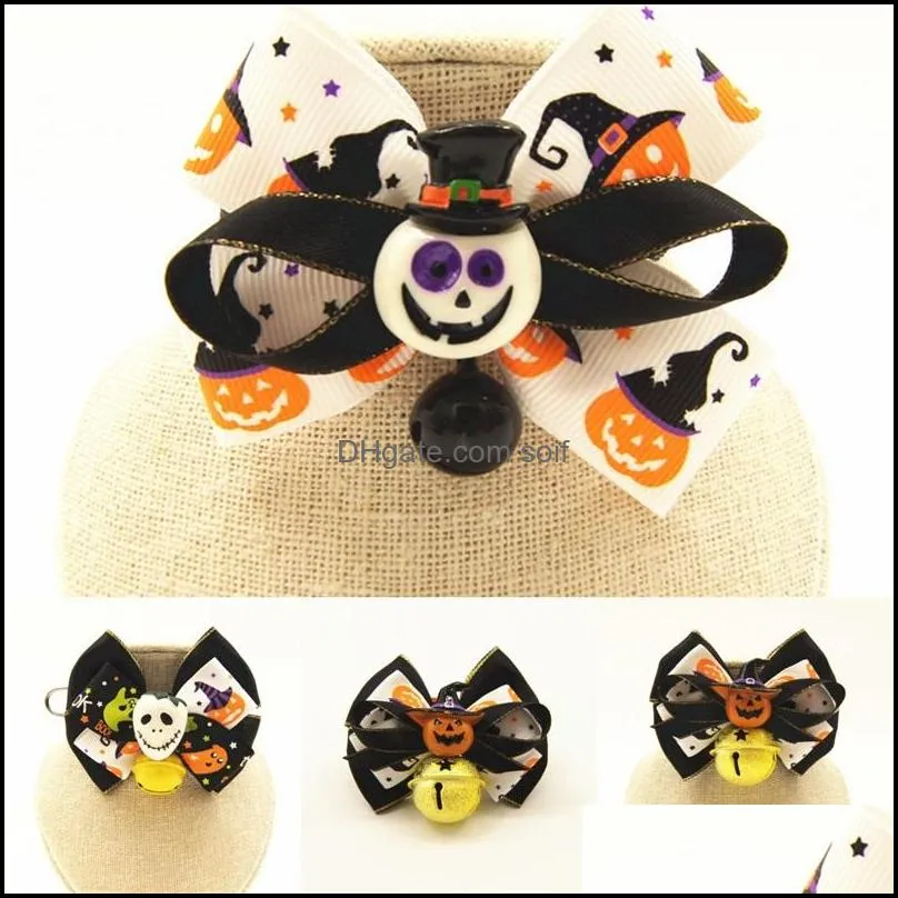 halloween doggy collars multi colors printing pattern dogs cats collar yellow black pet dog accessories