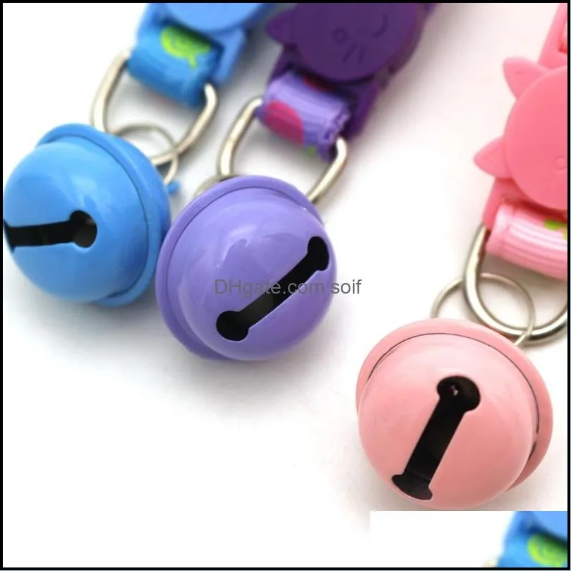 small bell dog collar multicolour collars prevent lost pet chain cartoon pattern animal button pets supplies lovely 1 5qq d2