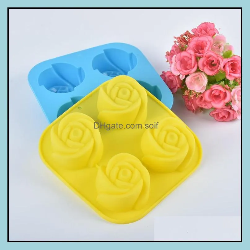 durable silica gel mold resuable eco friendly kitchen baking moulds easy to clean flower shape cake silicone ice maker mold