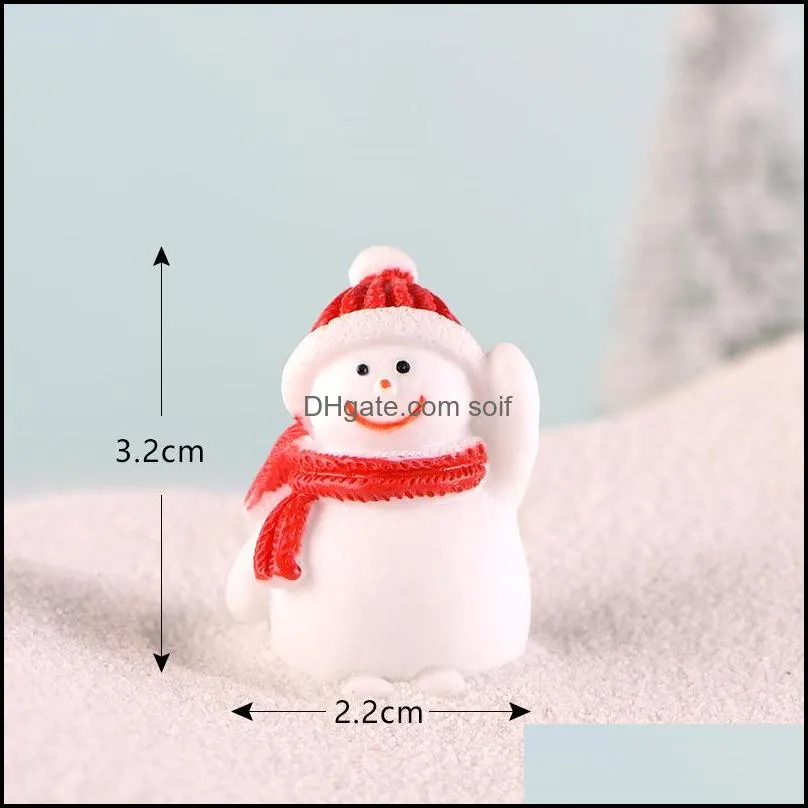 fleshy scenic basin fairy garden accessory santa claus snowman furnishing articles key buckle pendant with various pattern 1 3dd j1