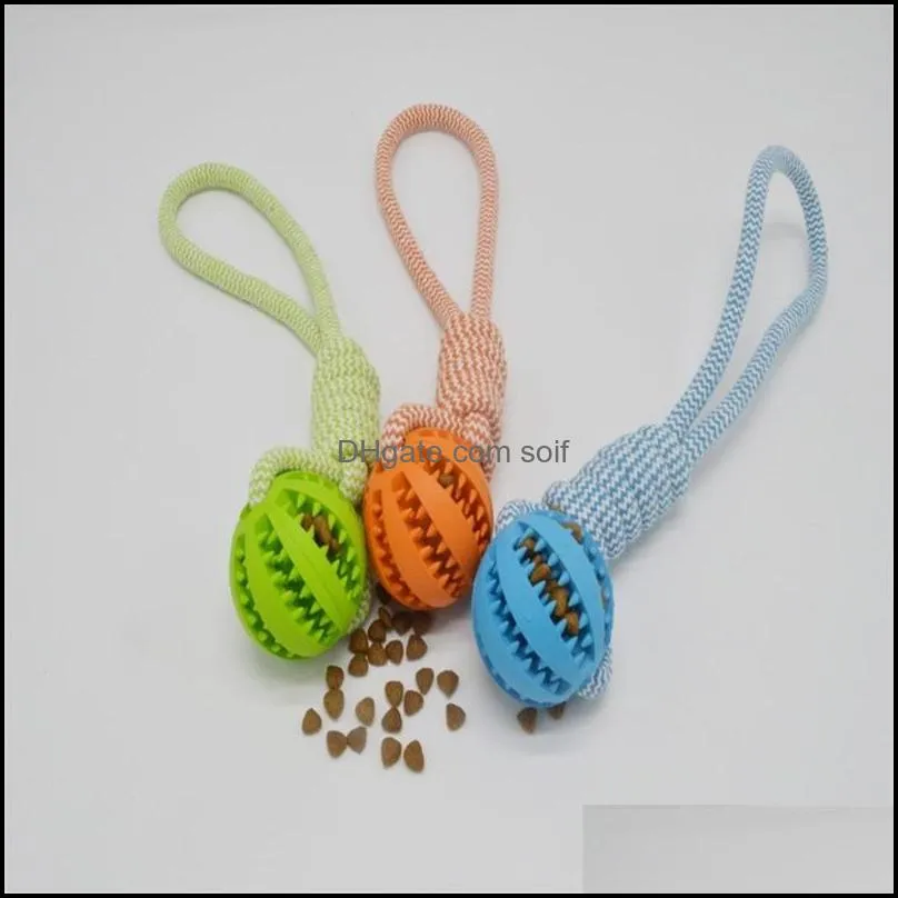 dogs leaky balls bite cotton rope ball new pattern interaction cats pets supplies toys chewingbite solid color trial order 8dh m2