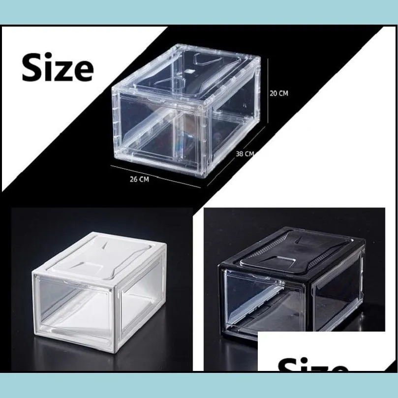 thicken clear plastic shoe box dustproof sport shoe storage box transparent sneaker boxes stackable boot organizer box magnetic