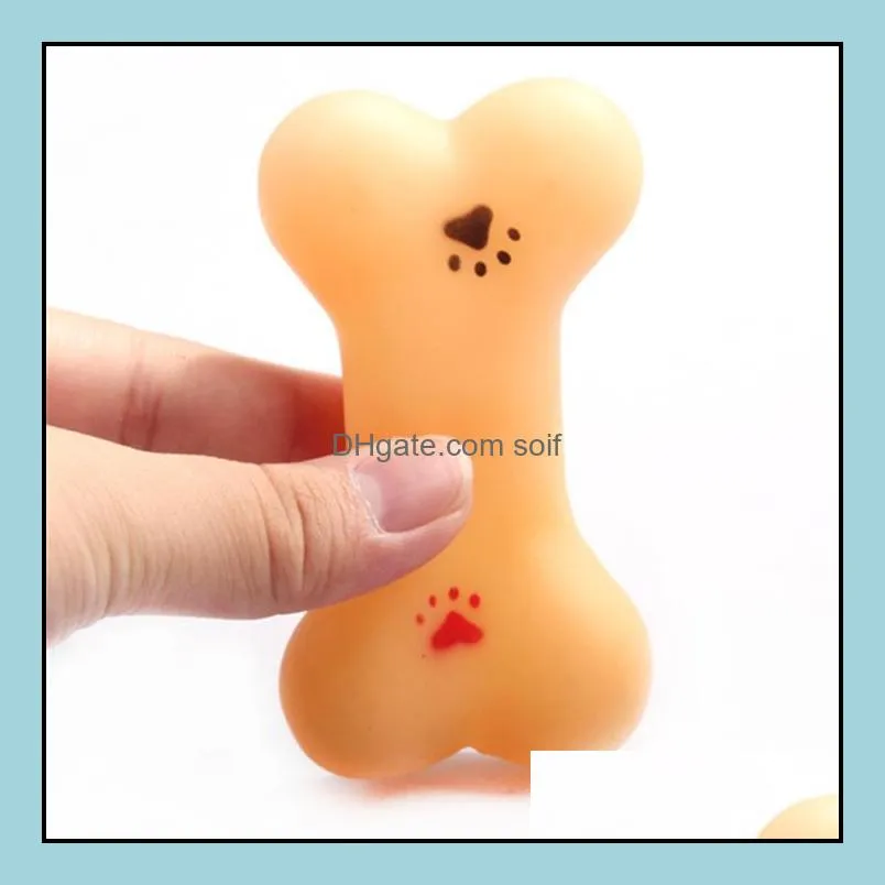 pet supply dog toy rubber bone shape squeak sound interactive chew toys for small dog puppy 403 n2