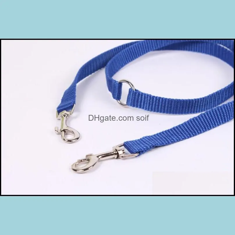 pet traction rope double head design high density nylon dog leash stainless steel buckle puppy leashes creative 2 9rc b