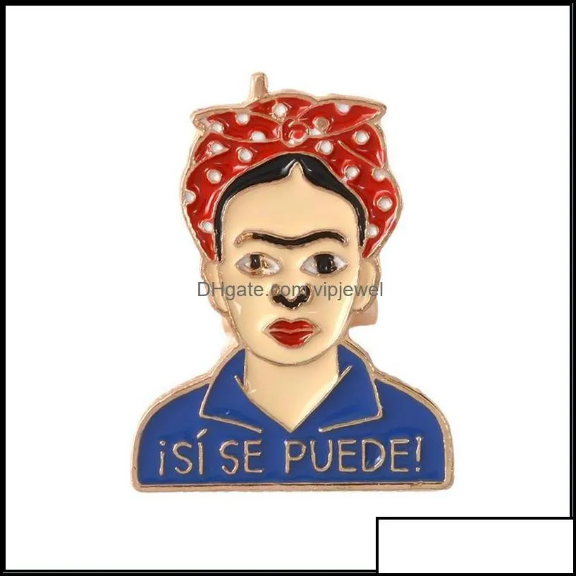 pins brooches jewelry painter mexican artist enamel pins for women metal decoration brooch bag button lapel pin men broach gift drop