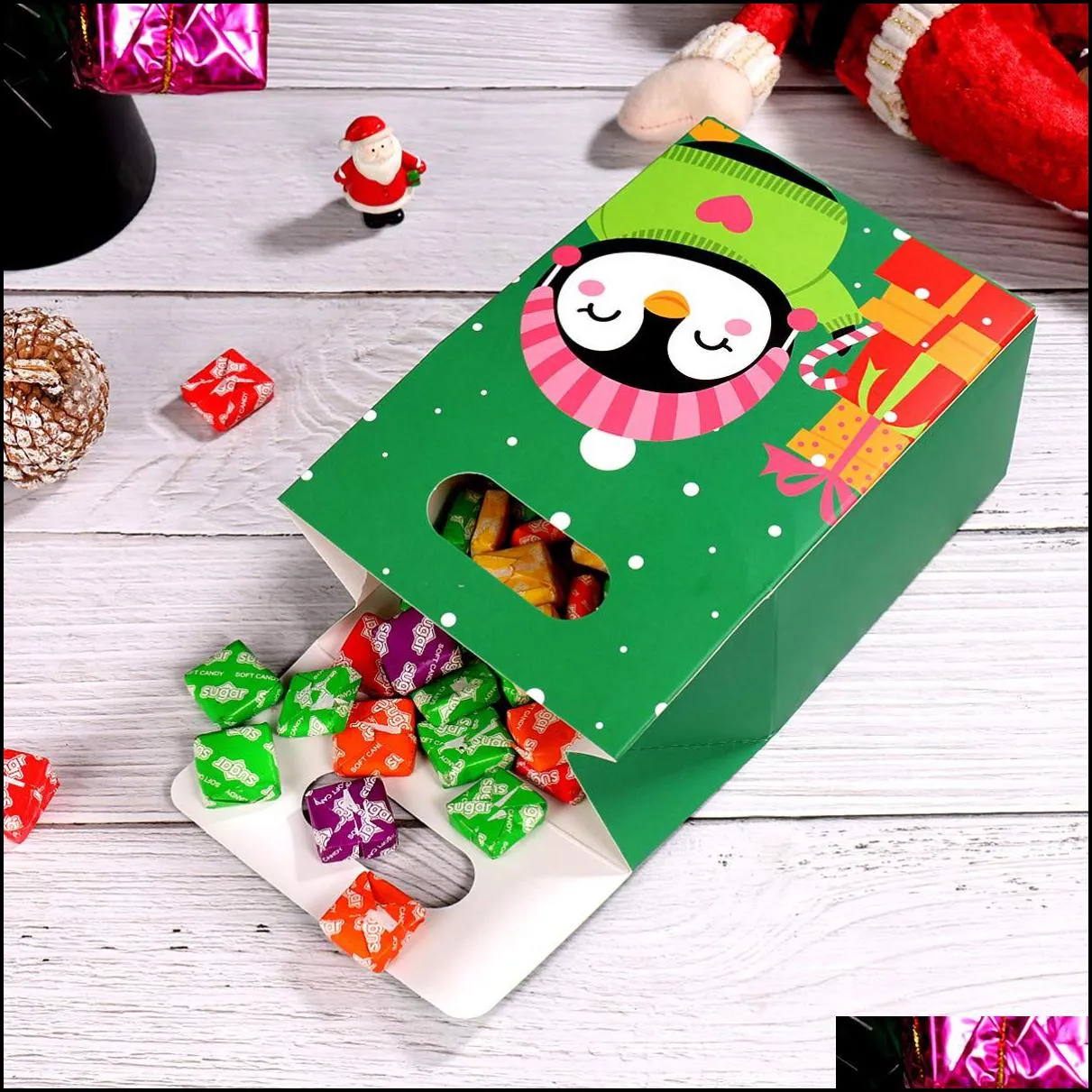 Christmas Decorations Candy Goodie Cookie Boxes Treat Goody Bag With Special Design For School Classroom Party Favor Supplies Brhome