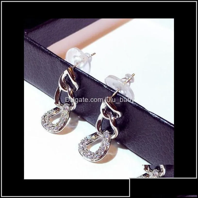 metal braided geometric trendy long earrings for woman girls super sparkling diamonds crystals fashion luxury designer gold vj6aq