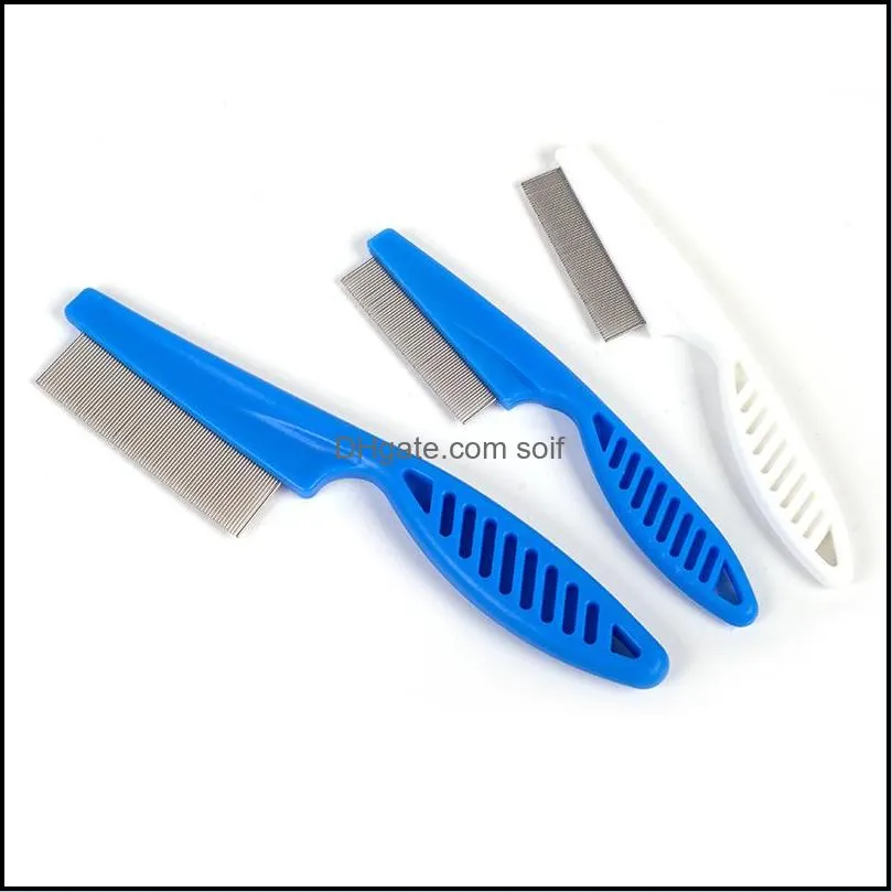 protect flea comb for cats dogs pet stainless steel comfort flea hair grooming tools deworming brush short long hair fur remove 141 n2