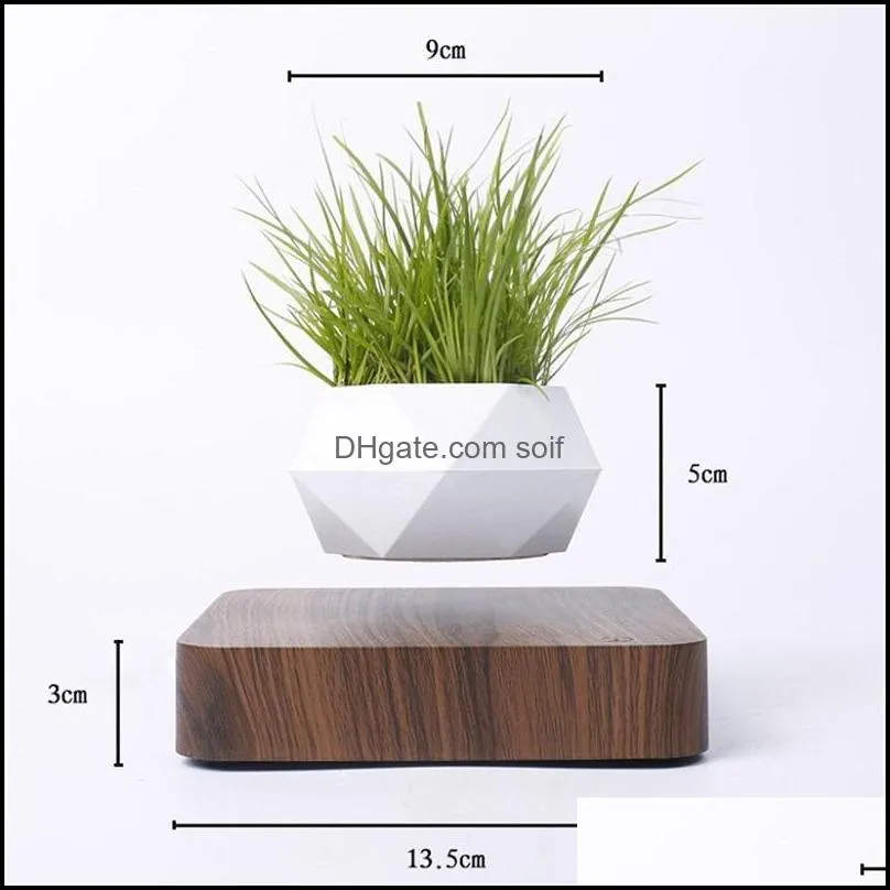 magnetic suspension bluetooth flower pots for potted plant magnets novelty usb charge flowerpots levitating air bonsai planters 186 2sq