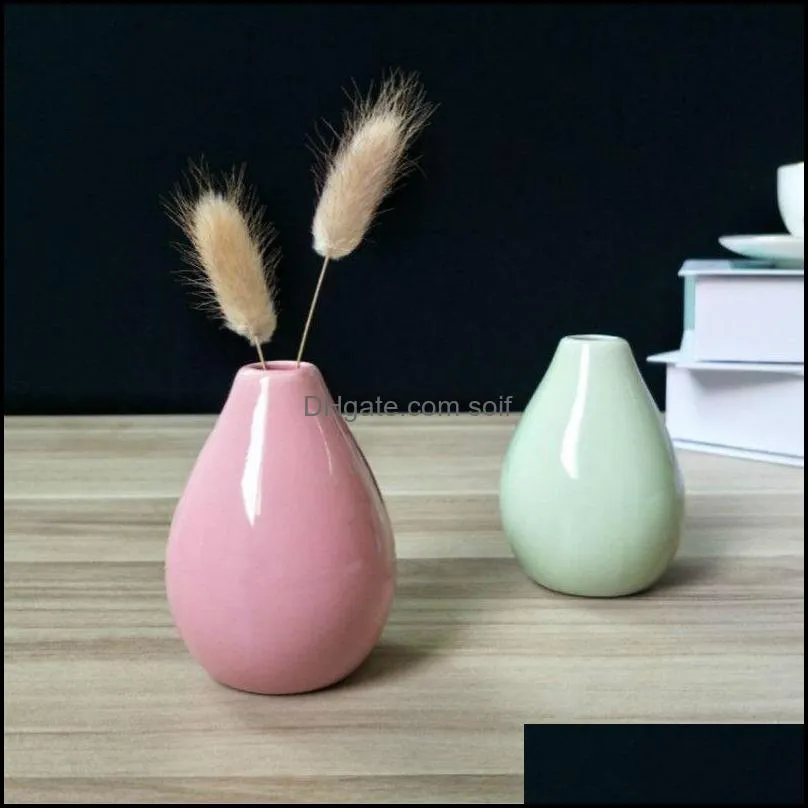 creative home decoration small ceramic vases modern simple living room decor dry flower decorative items ornament mini vase 2673 t2