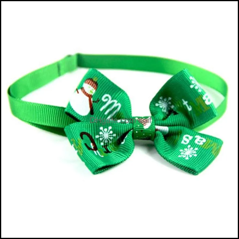 christmas pet tie dog cat bow red green snowman snowflake printing collar home and outdoor use 1 15xf h1