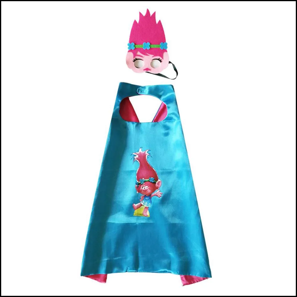 double layer satin cape children cosplay capes halloween party favors for kids clothes 1pcs maskadd1pcs cape