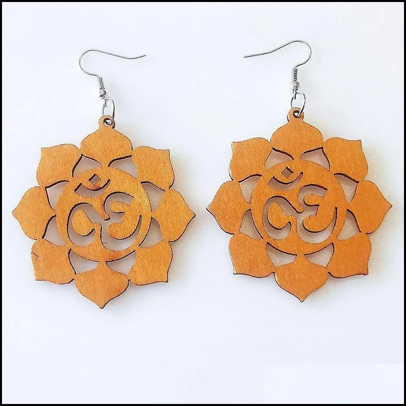 fashion designer geometric wood charm earrings for women trendy natural wooden statement earrings handmade african jewelry wholesale