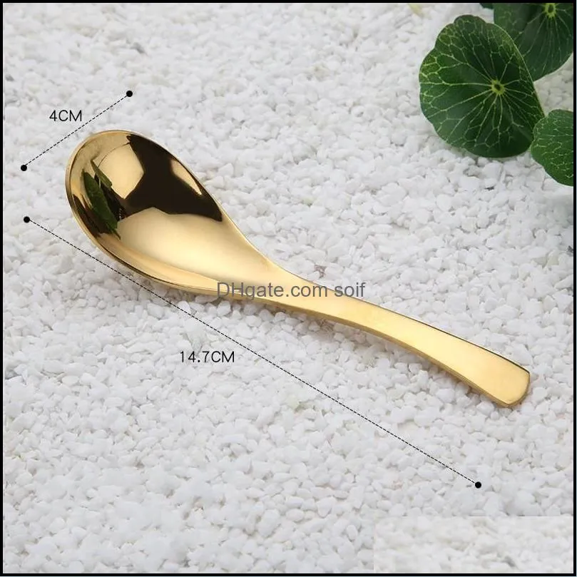 stainless steel spoon creative spoon soup solid ice cream coffee spoons teaspoon dessert spoon kitchen accessories bh4491 wxm 129 j2