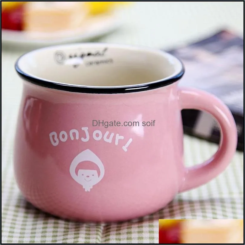 ceramics breakfast cup big belly milk mug coloured glaze coffee tumbler restoring ancient ways pure color smooth 6 5ypb1