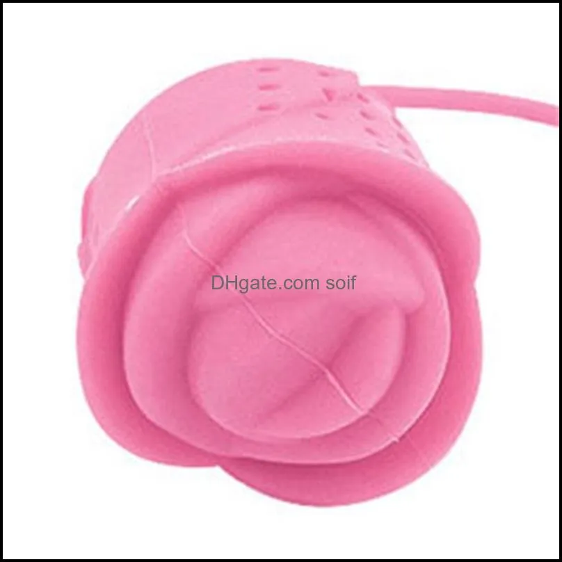 rose shape tea infuser food grade silicone tea strainer creative tea diffuser 5 colors