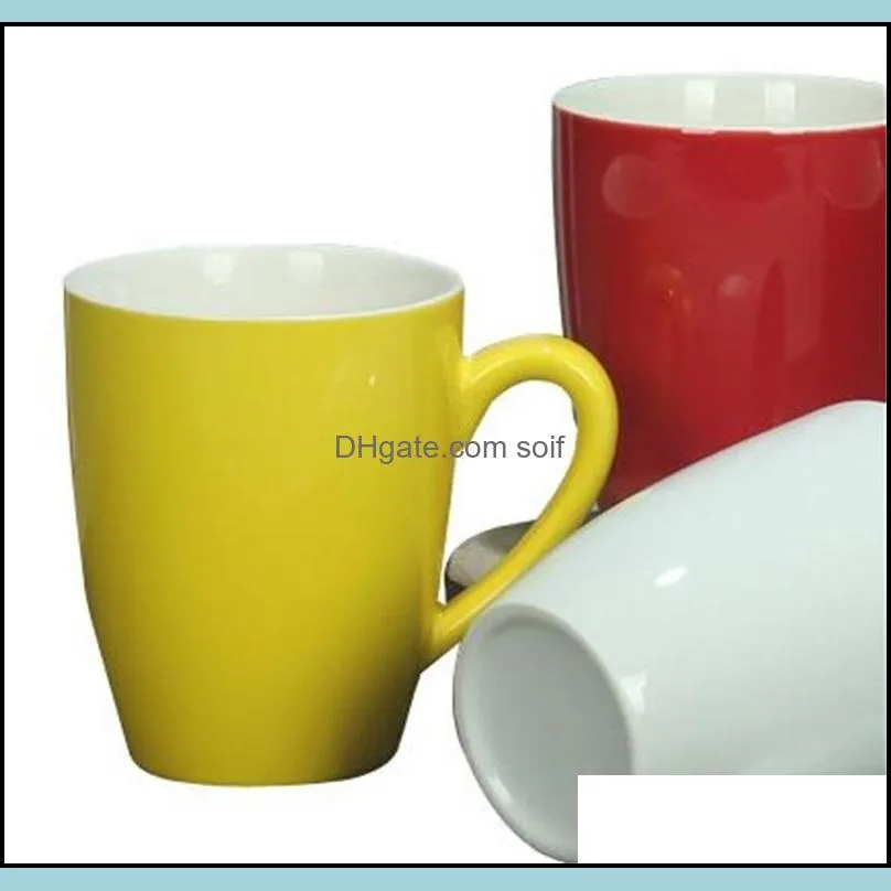 ceramics coloured glaze cup originality handle smooth coffee mugs water tumbler pure color gift classic retro