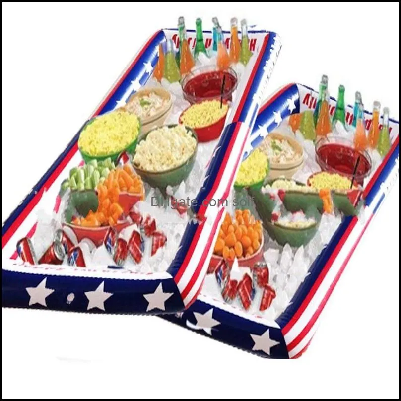 inflatable party cooler american flag sandy beach ice pan five pointed star printing salad bars red blue portable 12hc c1