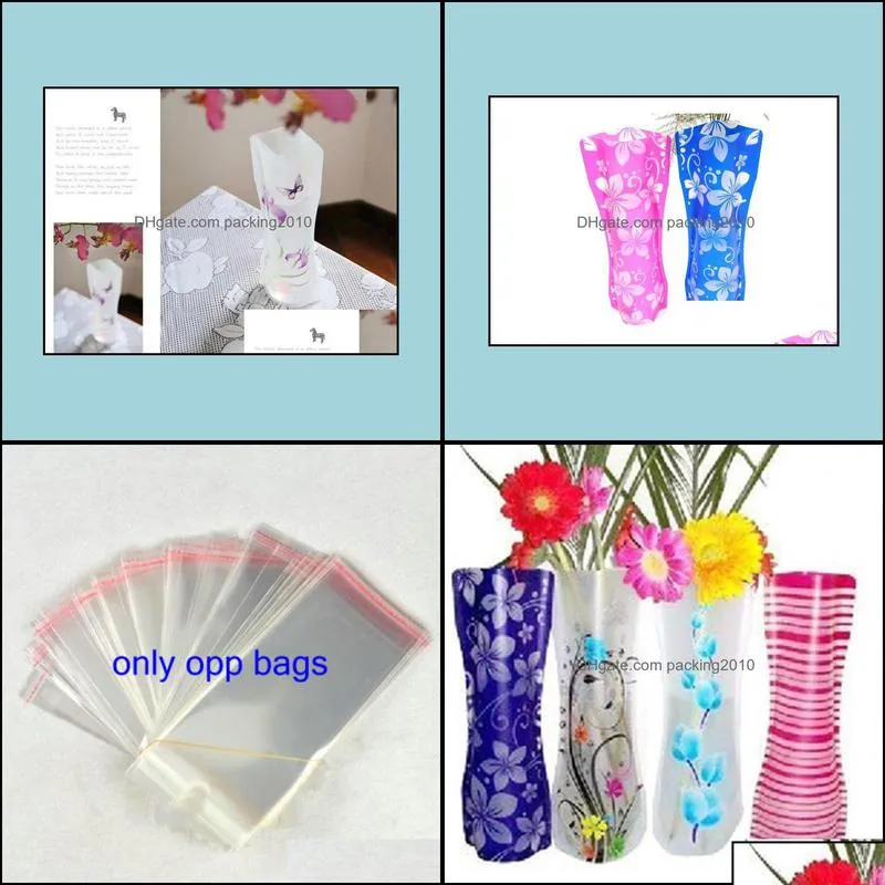 Pvc Foldable Vases Collapsible Water Bag Plastic Wedding Party Home Ornaments Decoration Tablletop Vase 27*12Cm Hh7-1075 Drop Delivery