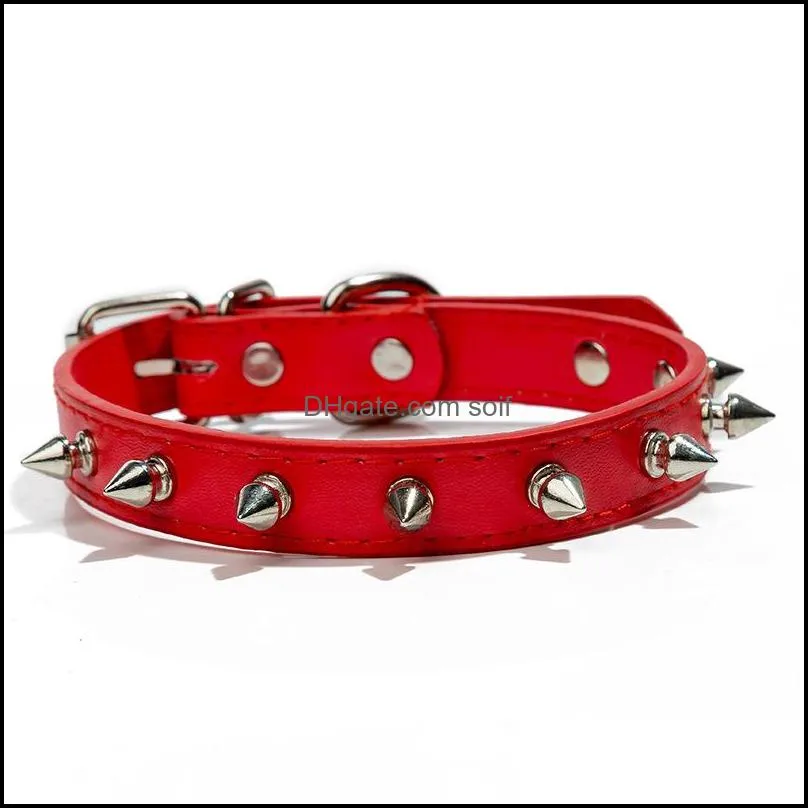 dog collar para leather material collari per cani prevent biting collares de perro chain accessories pu sharp bead with rivets 5 2yk