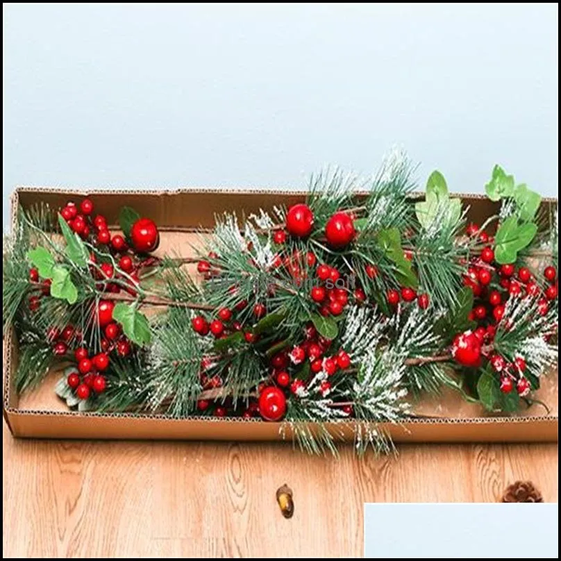 decorative flowers christmas simulation berry artificial pine needles red berry flower branch shopwindow holiday decorations