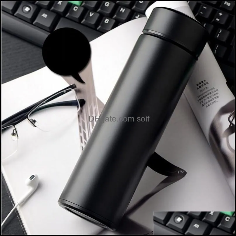simple high grade stainless steel tumbler mugs delicate business vacuum cup pure color straight water bottle 16to ww