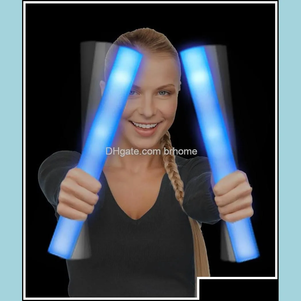 Party Decoration Blue Led Foam Sticks In Bk For Weddings Edm Concerts 4Th Of Jy Favors Summer Parties Beach Night Rave Supplie Brhome