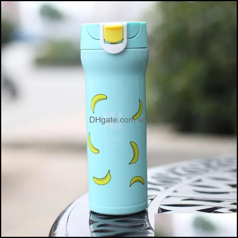 cute fruit thermal cup high grade stainless steel tumbler portable home vehicle girl gift water bottle 20bm ww