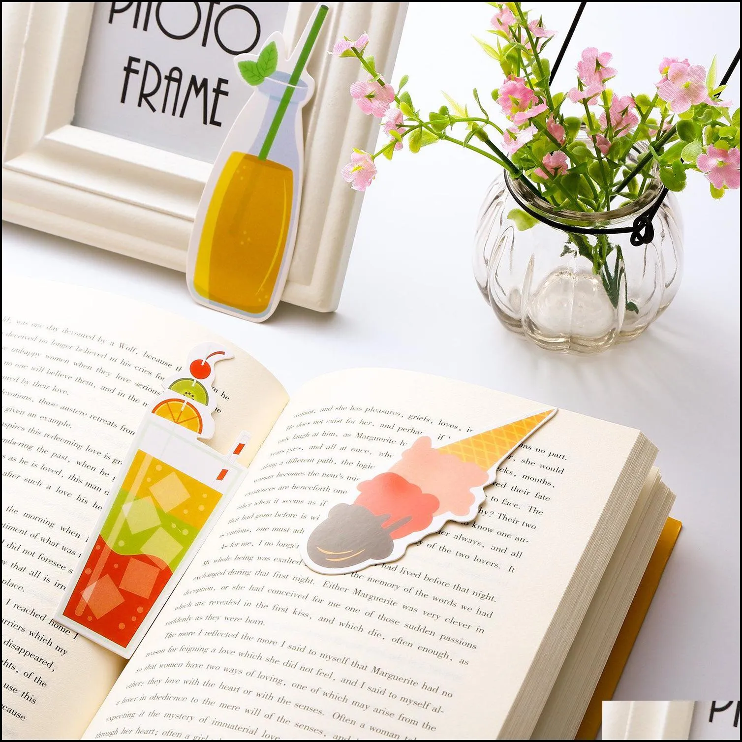 Bookmark Summer Bookmarks Cold Drink Theme Cute Colorf Dessert For Students Kids Adts Reading Drop Delivery 2022 Brhome Amjwa