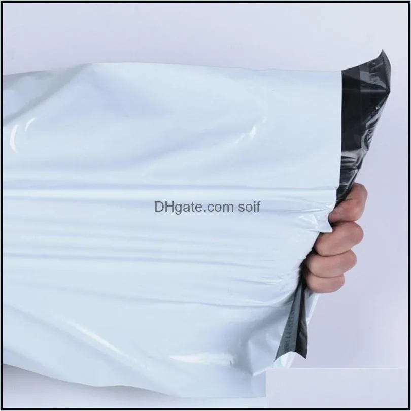 100pcs/lot white selfseal adhesive courier storage bags postal mailing mail bag plastic poly envelope mailer 199 s2