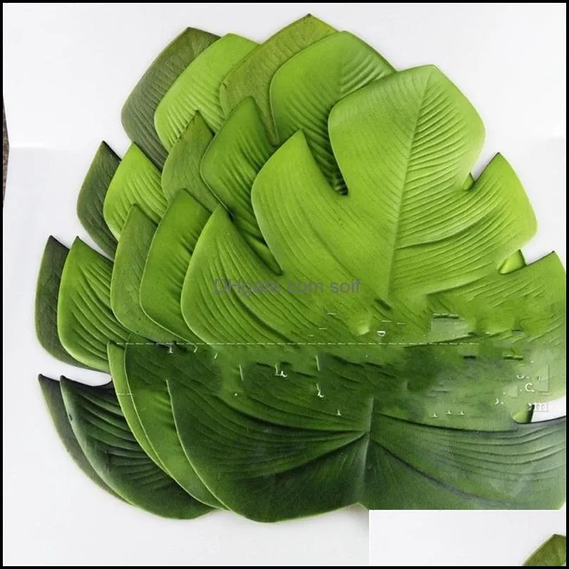 creative pvc table mat waterproof oil proof insulation artificial turtle leaf tableware pad fashion home kitchen decor accessory 4 9qs