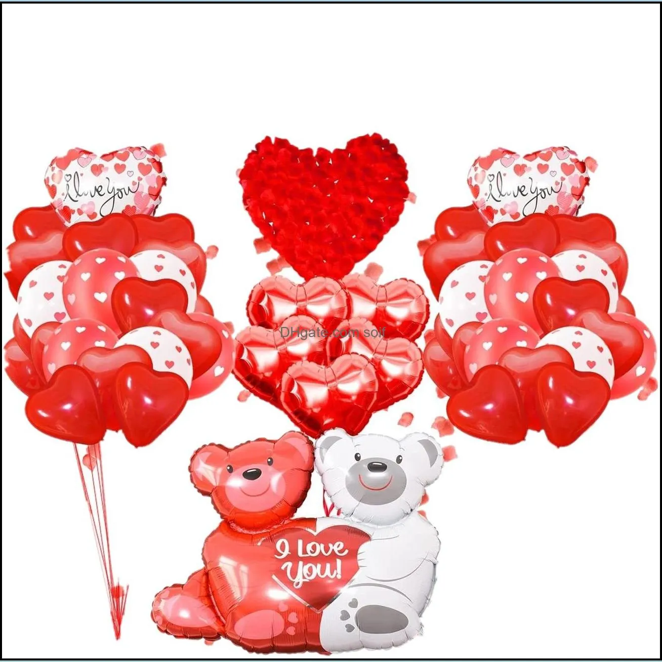 event party supplies huge i love you bear balloons cartoon happy birthday decoration boy and girl foil balloons classic toy baloon