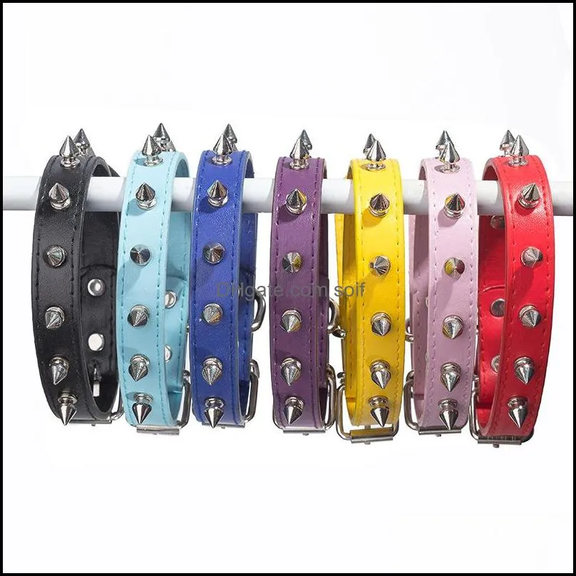 dog collar para leather material collari per cani prevent biting collares de perro chain accessories pu sharp bead with rivets 5 2yk