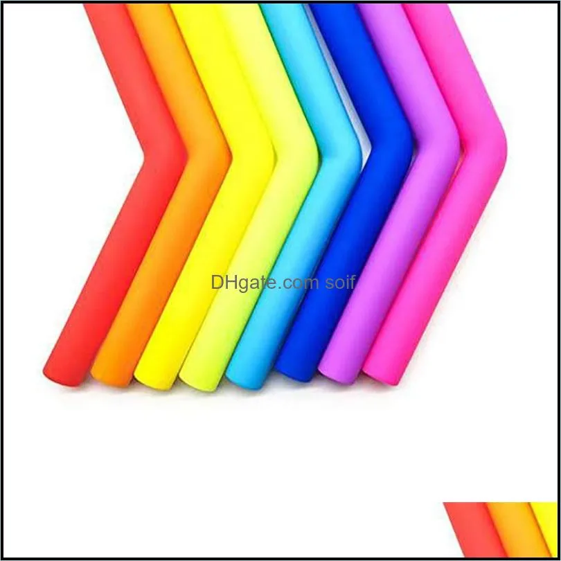 drinking straw silicone stripes straw 6 color silicone eco straws reusable for 800ml mugs smoothie flexible sucker dh0011 123 j2