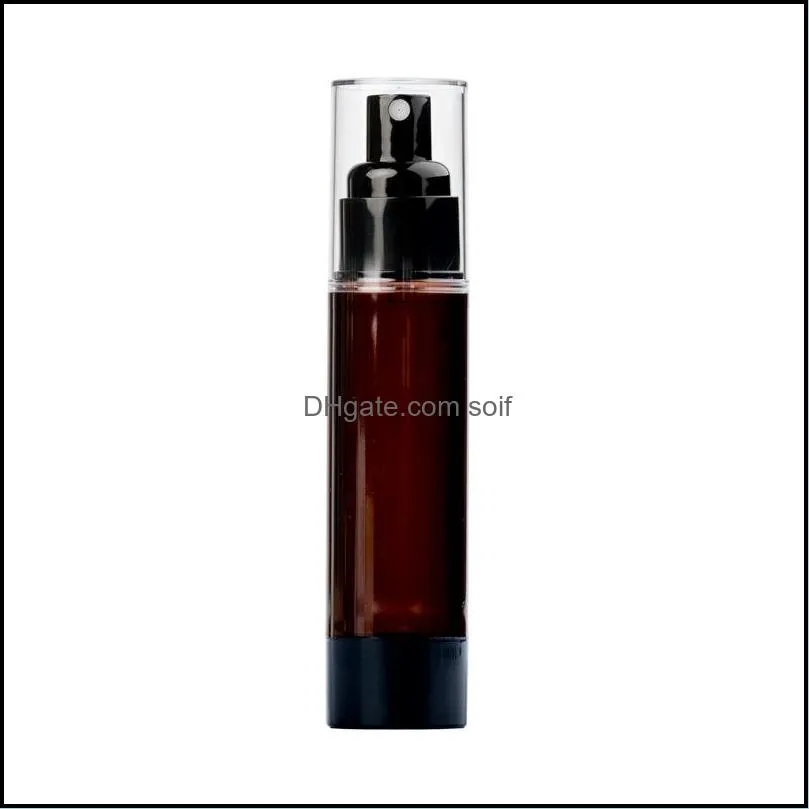 15 30 50 100ml empty amber airless pump bottle plastic travel lotion pump containers/airless lotion atomizer dispenser cosmetic spray