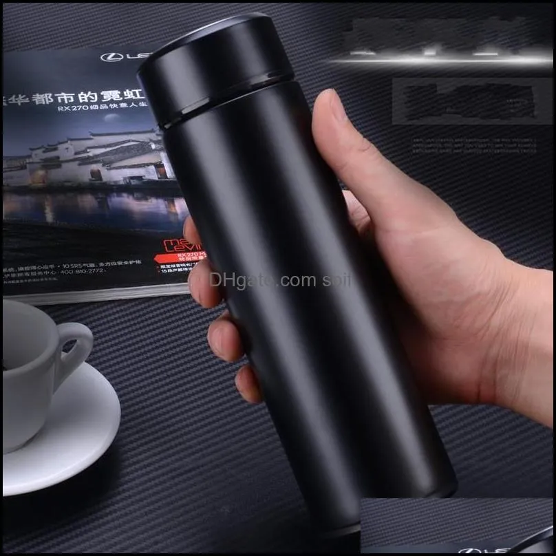 simple high grade stainless steel tumbler mugs delicate business vacuum cup pure color straight water bottle 16to ww