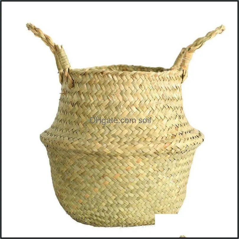 gardening laundry basket seaweed weave flowerpot home furnishing decoration big belly plant pots europe and america