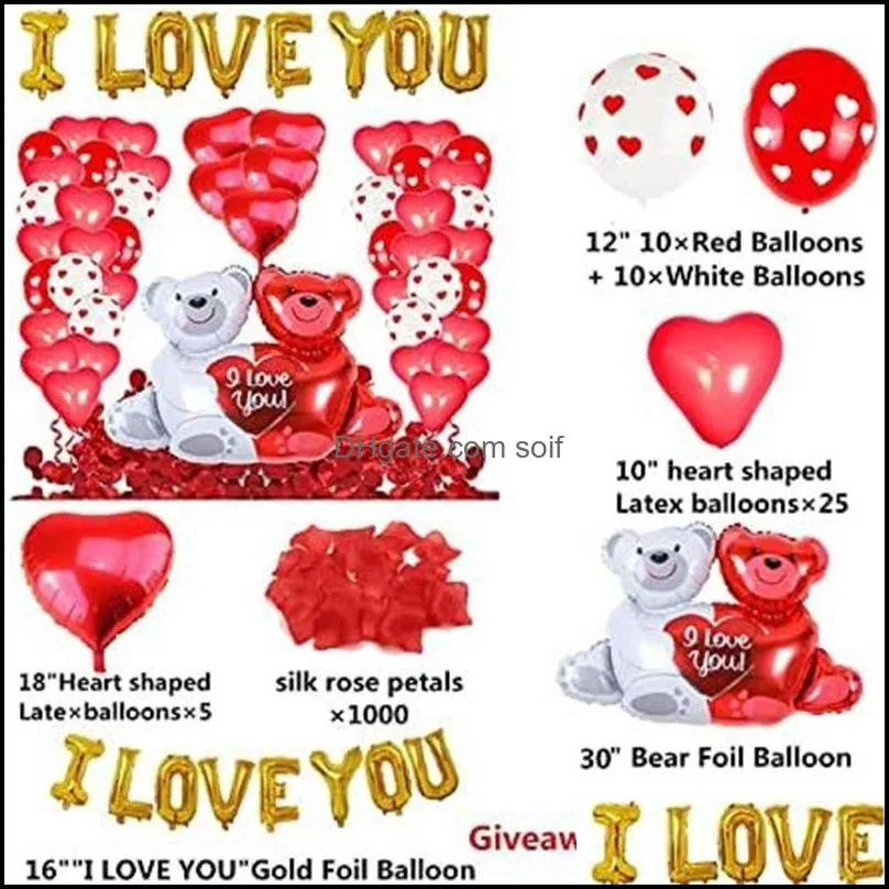 event party supplies huge i love you bear balloons cartoon happy birthday decoration boy and girl foil balloons classic toy baloon