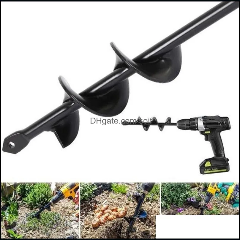 short rod drilling bit planting flowers twist drill garden loosen soil drills black sturdy and durable metal edc 17yn2 c1