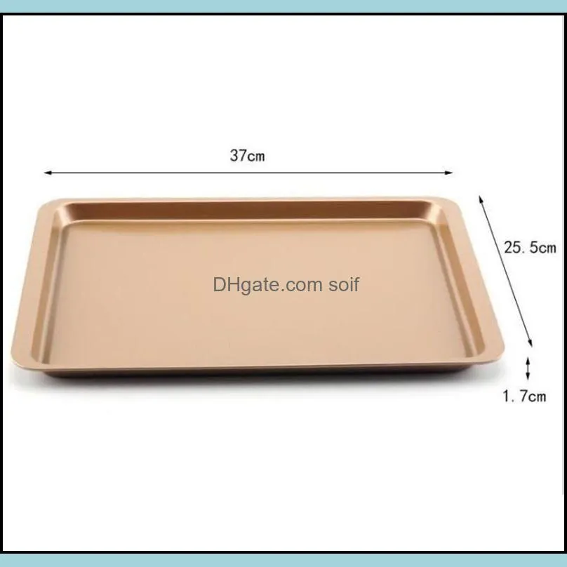 carbon steel baking sheet pan 14 inch cake cookie pizza tray baking sheet plate rose gold nonstick rectangle baking pan 172 j2