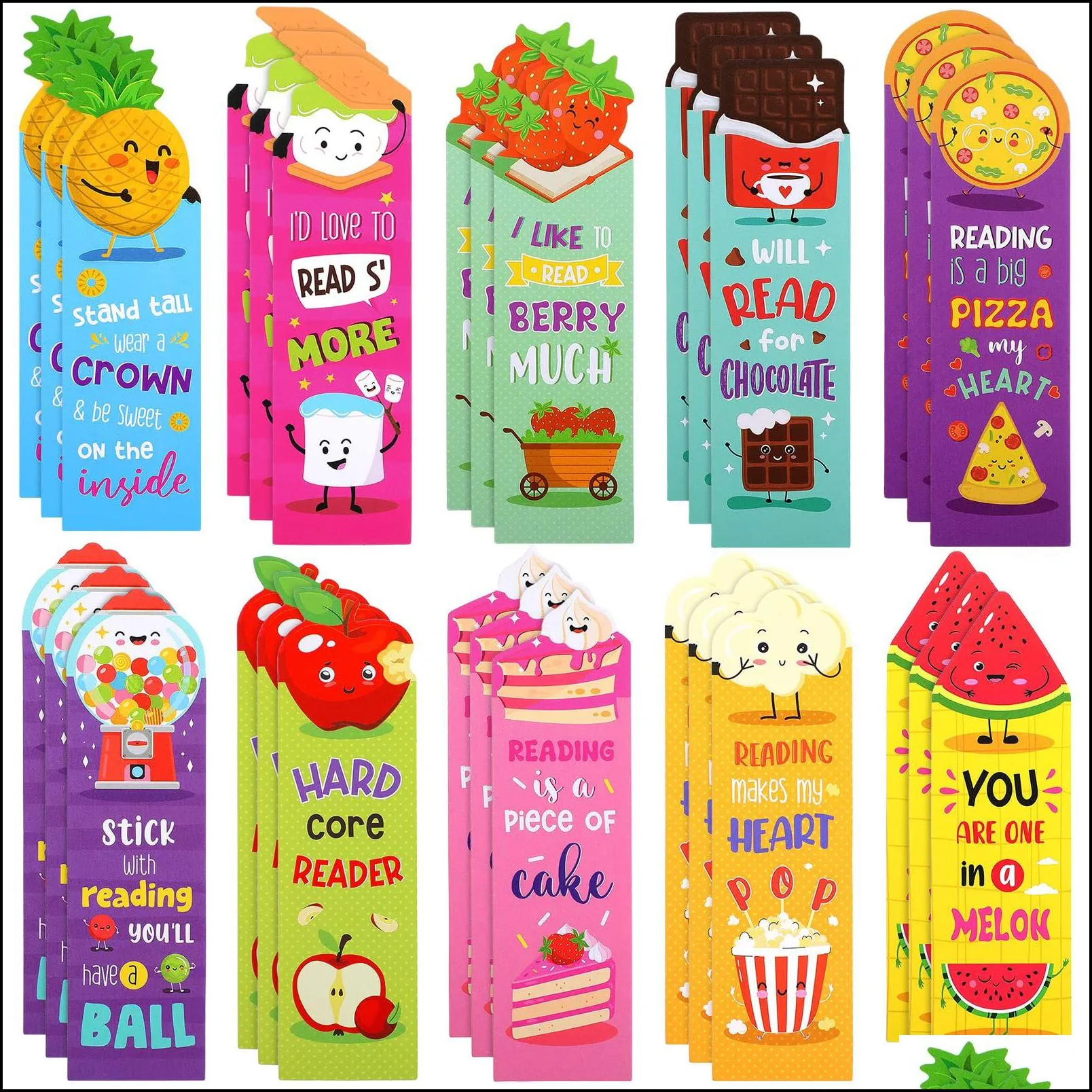 Bookmark Scented Bookmarks Fruit Scratch And Sniff Fun Book Marks Classroom Colorf Chocolate Popcorn Donut Dessert For Kids Te Brhome