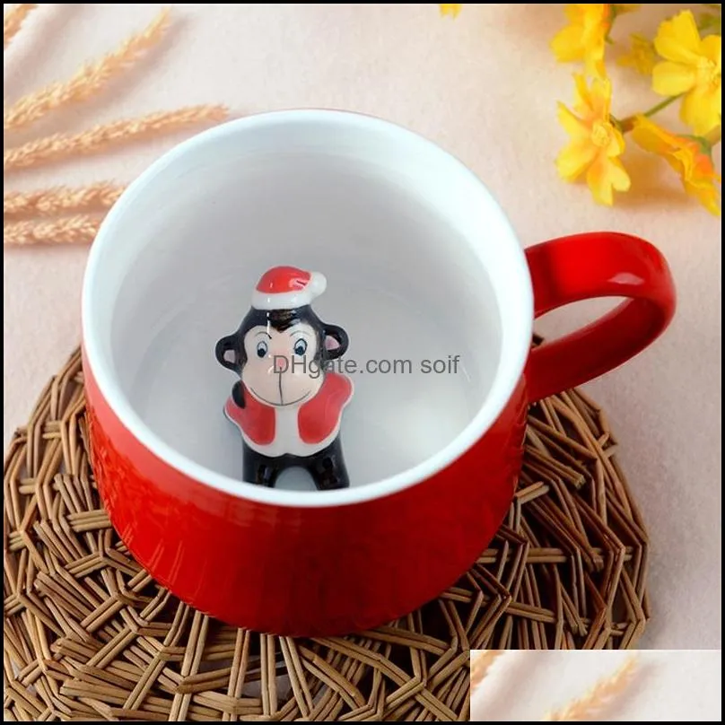 3d lovely coffee mug heat resisting cartoon animal ceramic cup christmas gift many styles 11lv c r