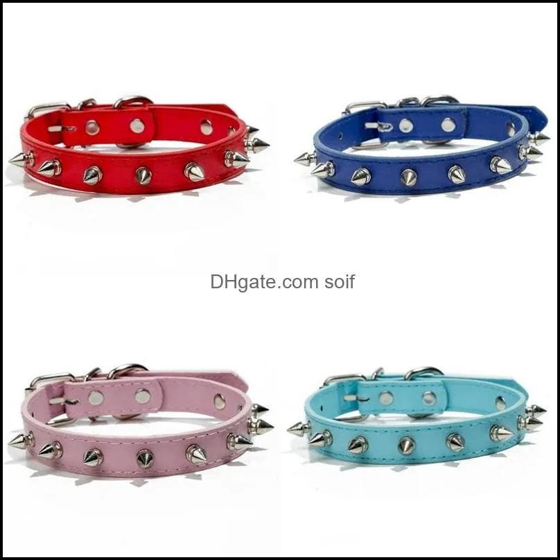 dog collar para leather material collari per cani prevent biting collares de perro chain accessories pu sharp bead with rivets 5 2yk