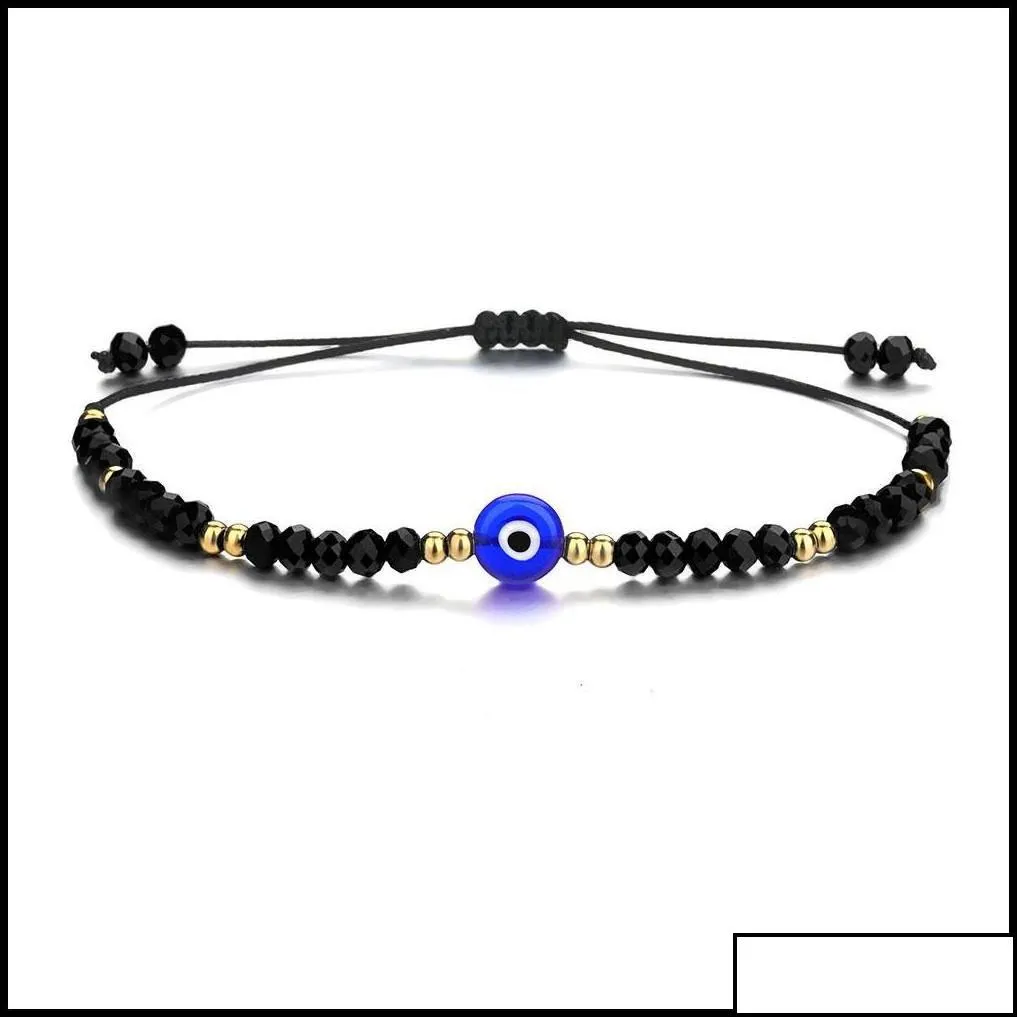 charm bracelets jewelry braided evil blue eye bracelet handmade colorf crystal beads for women girl drop delivery 2021 qvsrl