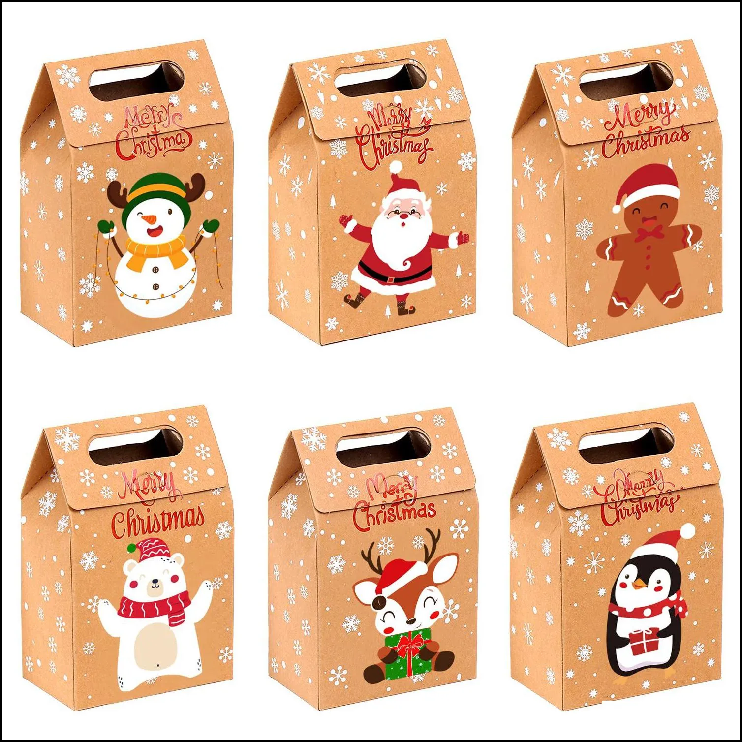 Christmas Decorations Candy Goodie Cookie Boxes Treat Goody Bag With Special Design For School Classroom Party Favor Supplies Brhome