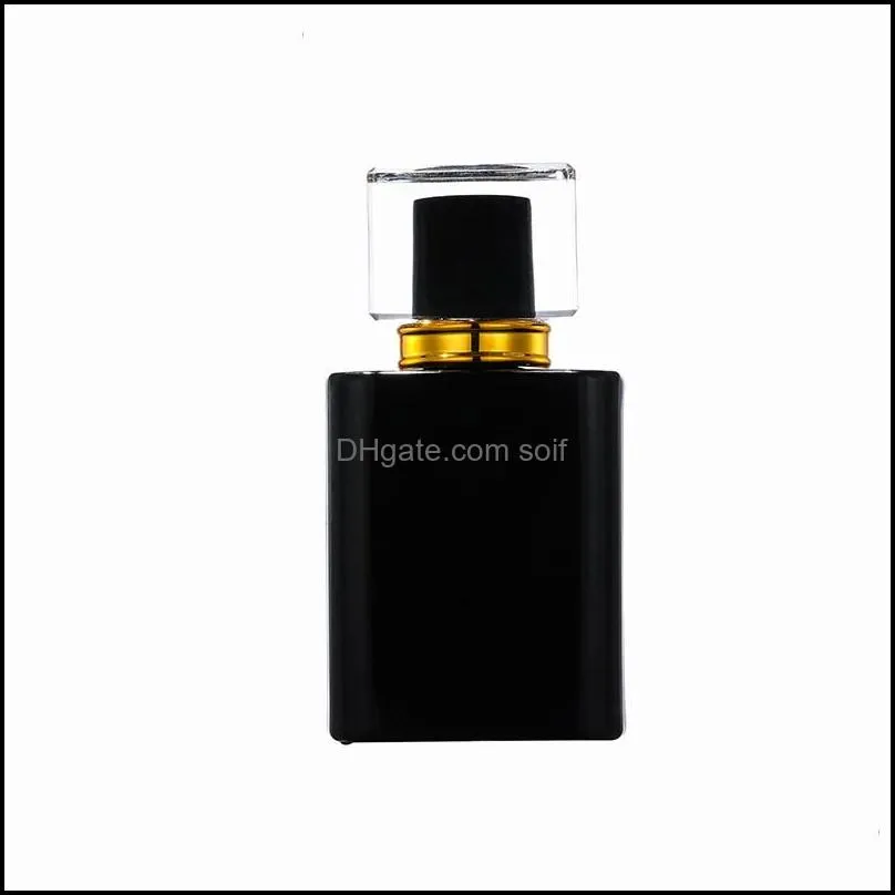 wholesale 50pcs highend square perfume atomizer bottle 50ml black and white glass fine mist spray bottles portable