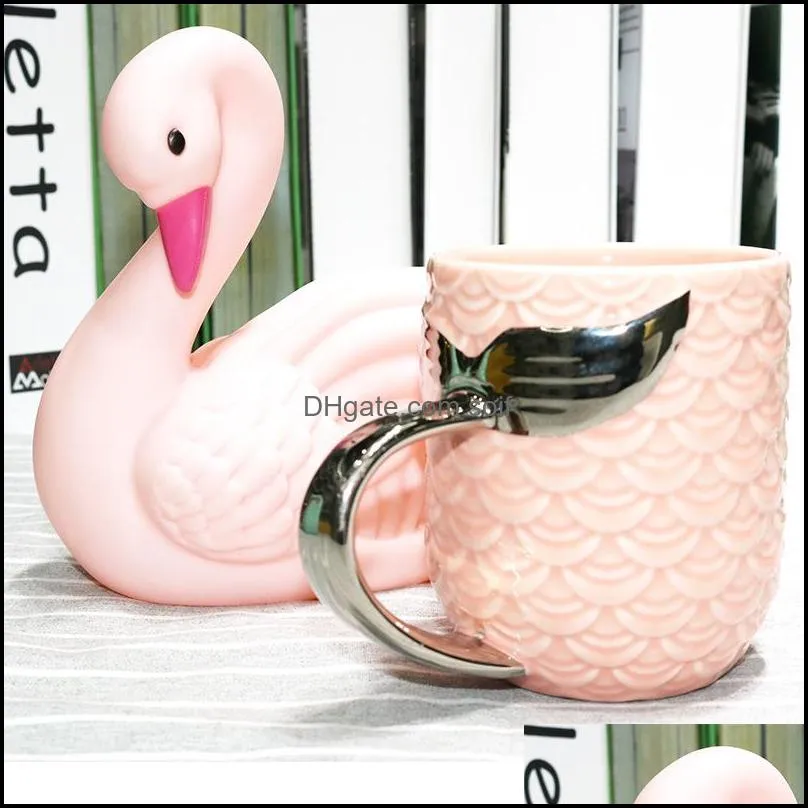 originality mermaid ceramic mug tea milk tail cup with handles water tumbler fit office home desktop 16 8fg e1