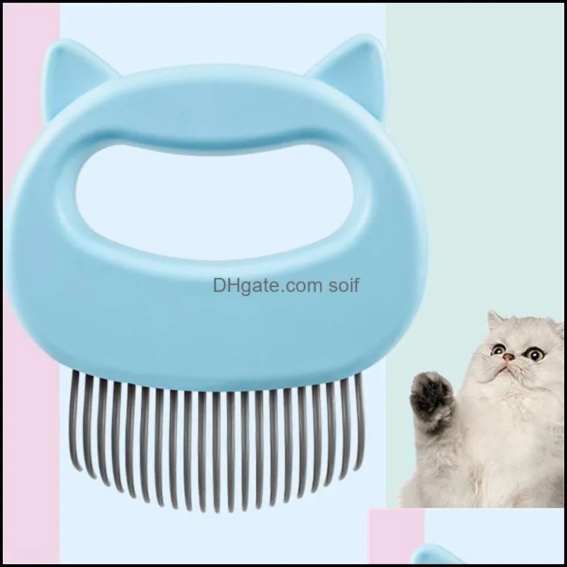 pet massage brush removal comb shell shaped handle pet grooming massage tool remove loose hairs for cats pet cleaning supplies 243 n2